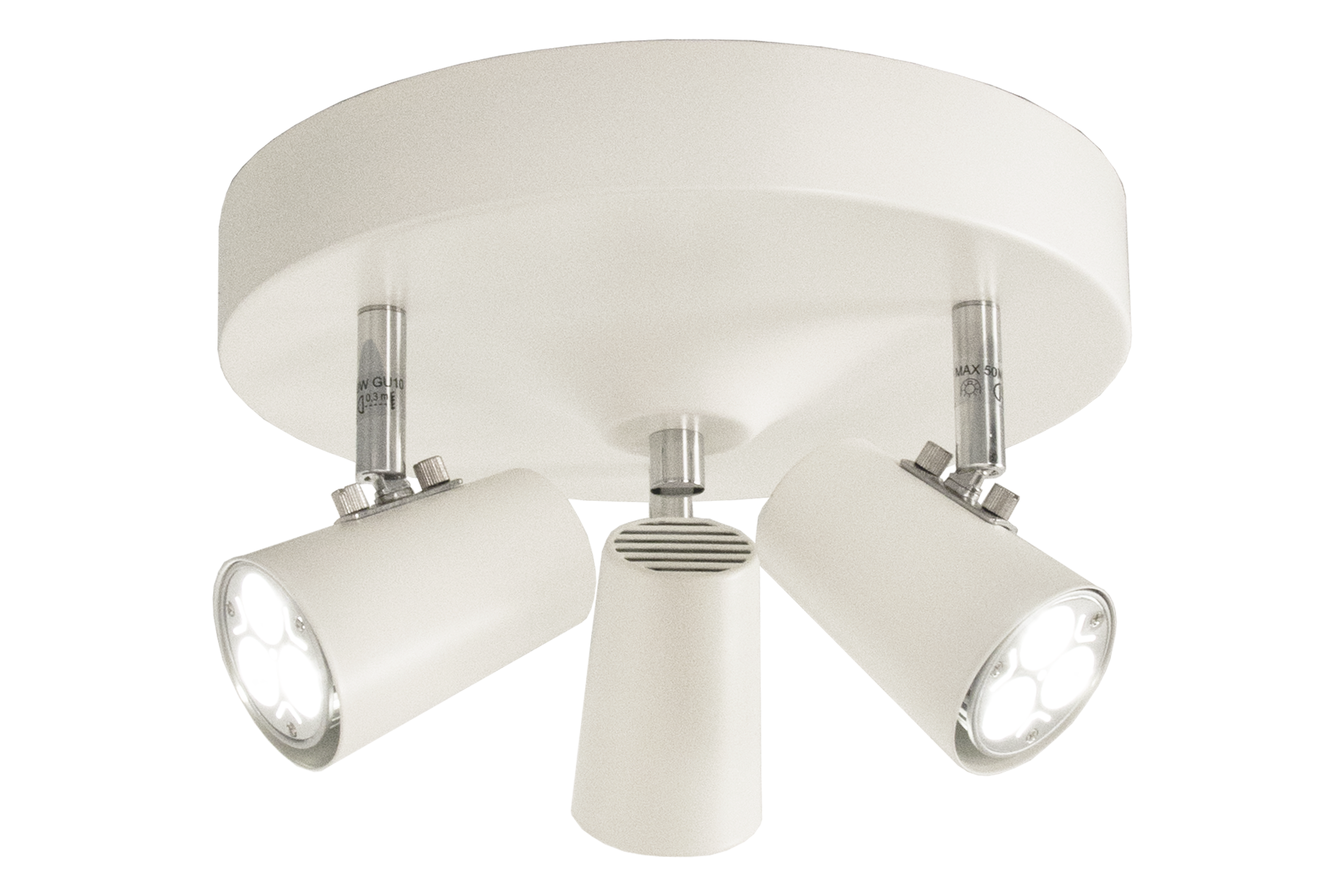 PILOT ceiling spotlight 3-light plate