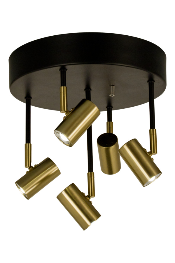 GUSTO ceiling spotlight 5-light plate