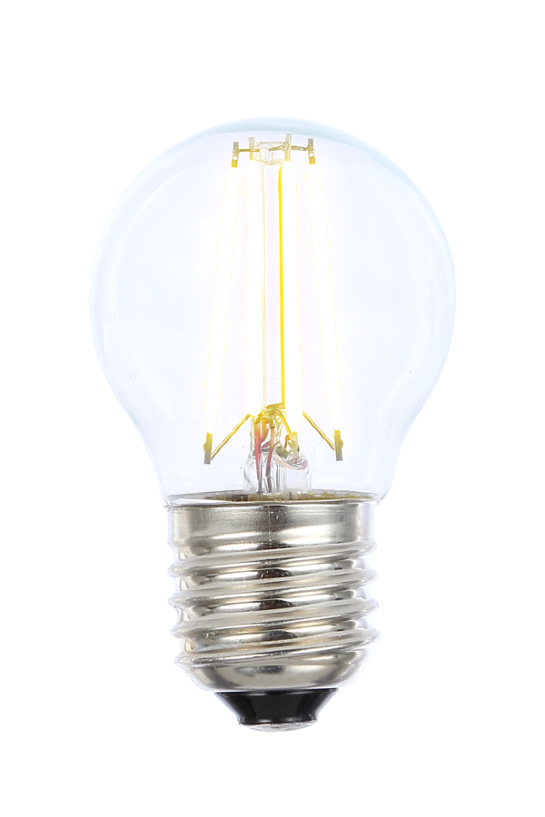 Round E27 4W LED filament dimmable 2700K, clear