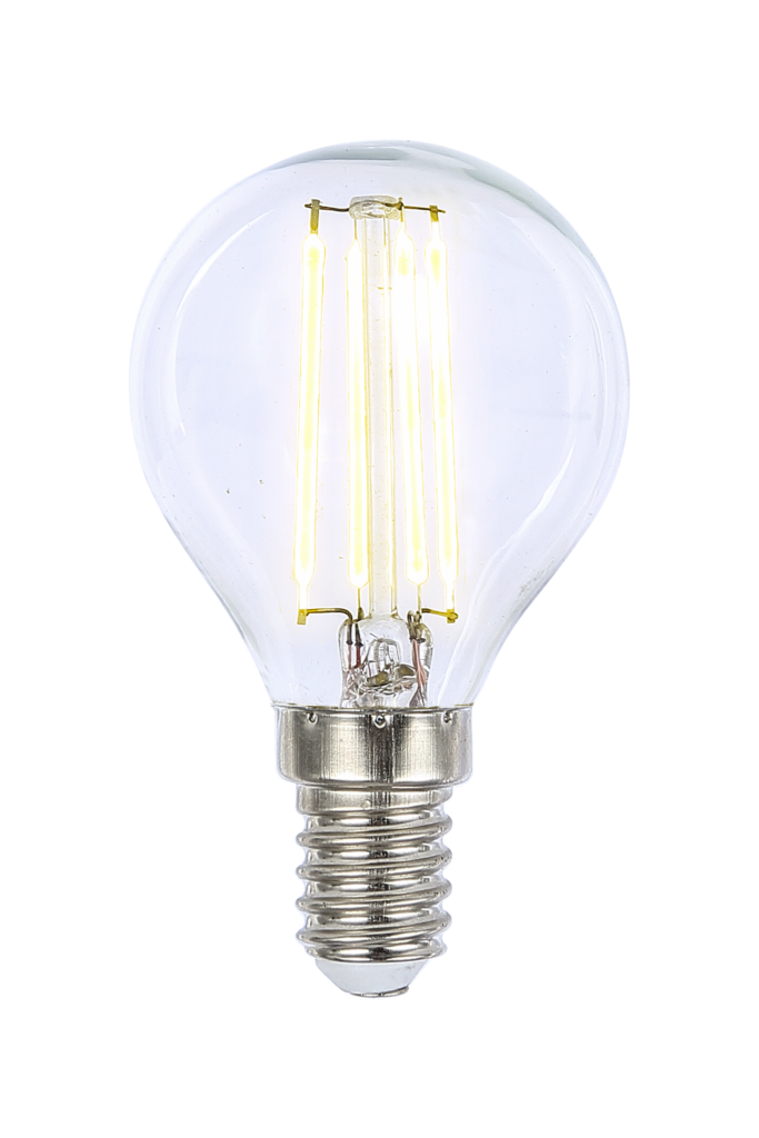 Round E14 4W LED filament dimmable 2700K, clear