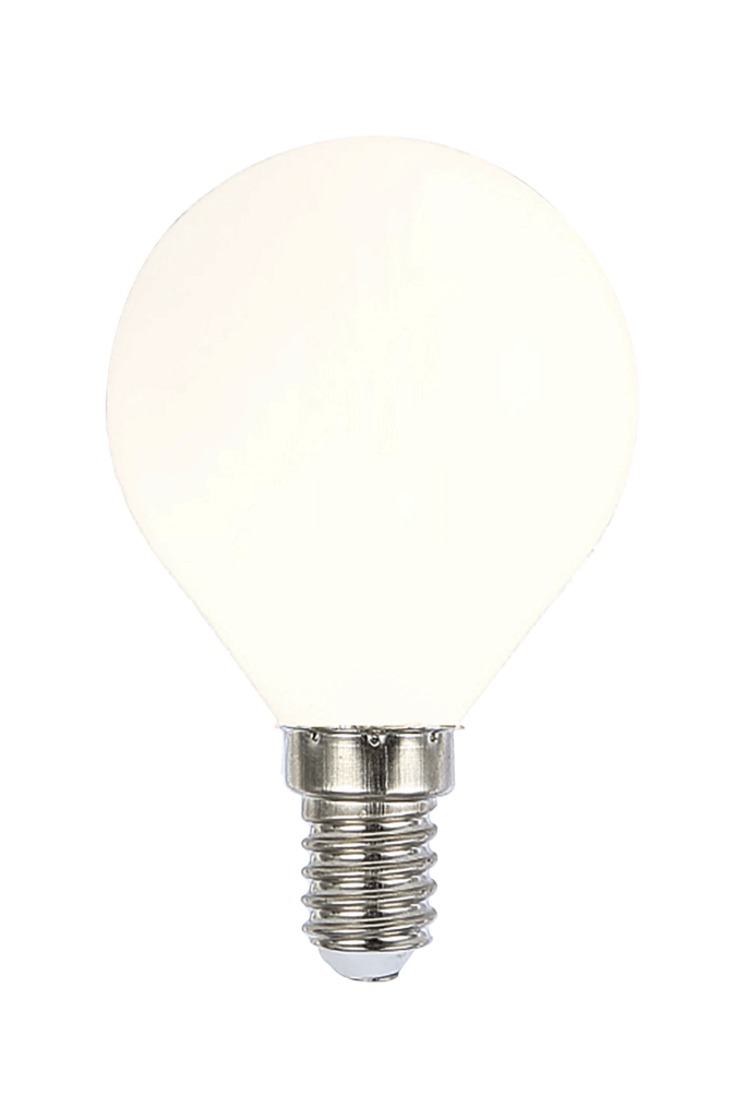 Round E14 4W LED filament dimmable 2700K, white