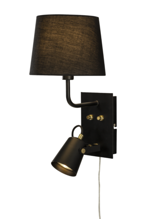 Metz wall lamp with textile shade
