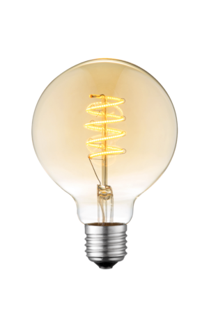 Globe G95 E27 6W LED spiral 1800K, amber - Image 1